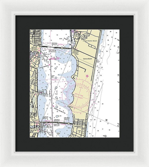 Melbourne Florida Nautical Chart - Framed Print