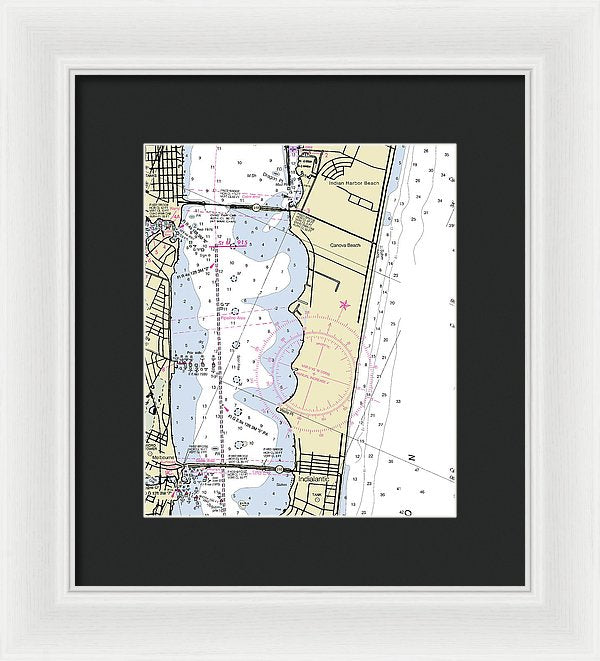 Melbourne Florida Nautical Chart - Framed Print