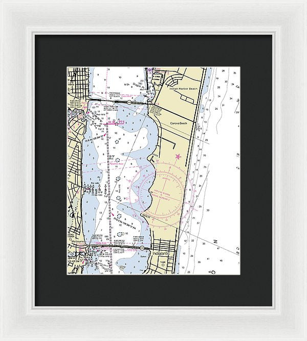 Melbourne Florida Nautical Chart - Framed Print