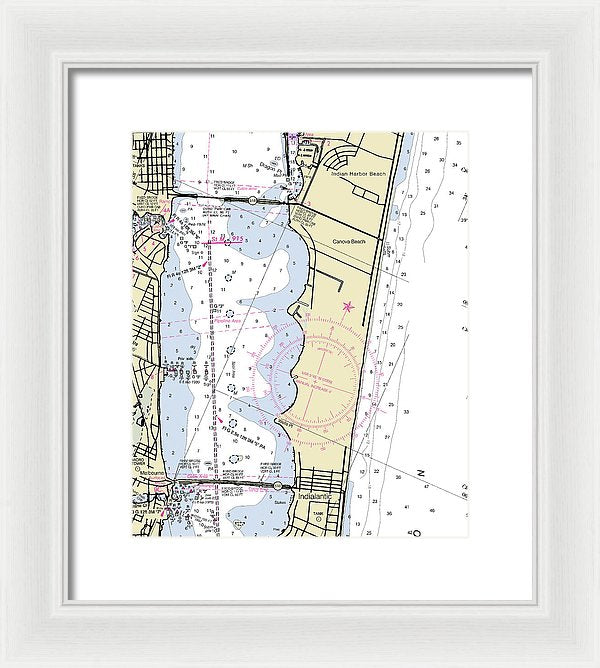 Melbourne Florida Nautical Chart - Framed Print