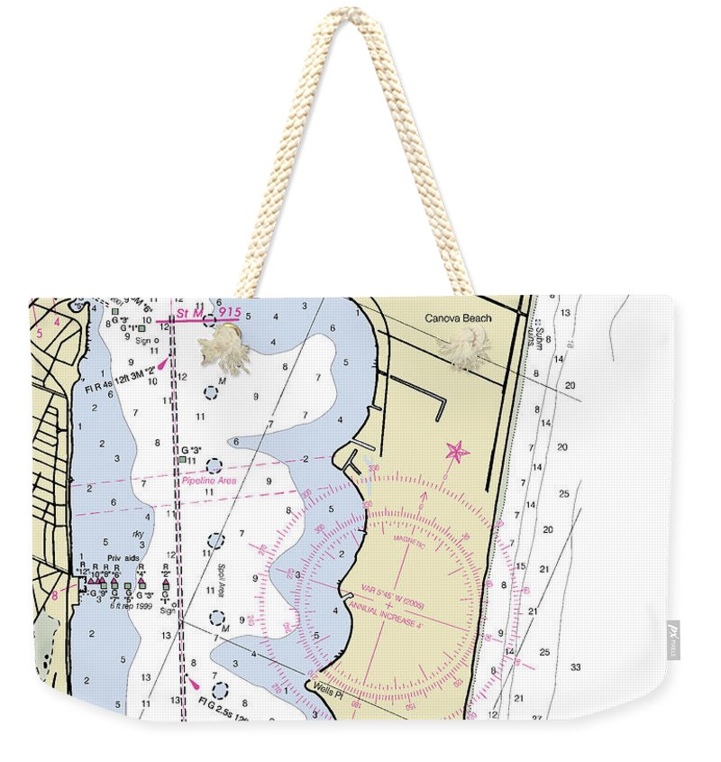 Melbourne Florida Nautical Chart - Weekender Tote Bag