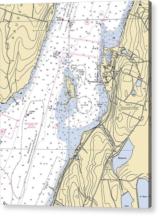 Melville-Rhode Island Nautical Chart  Acrylic Print