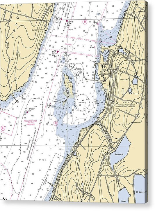 Melville-Rhode Island Nautical Chart  Acrylic Print