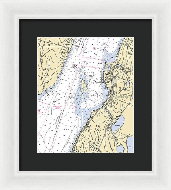 Melville-rhode Island Nautical Chart - Framed Print