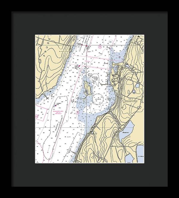 Melville-rhode Island Nautical Chart - Framed Print