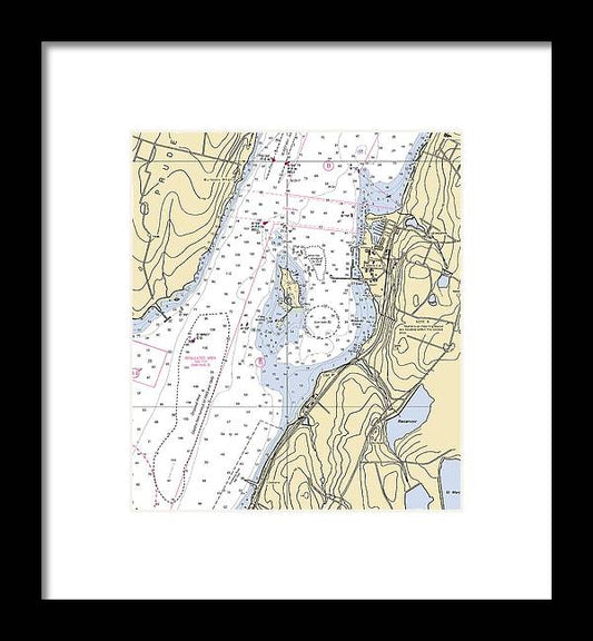 A beuatiful Framed Print of the Melville-Rhode Island Nautical Chart by SeaKoast