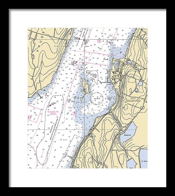 Melville-rhode Island Nautical Chart - Framed Print