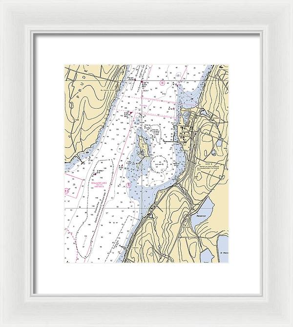 Melville-rhode Island Nautical Chart - Framed Print