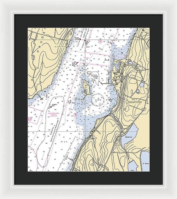 Melville-rhode Island Nautical Chart - Framed Print