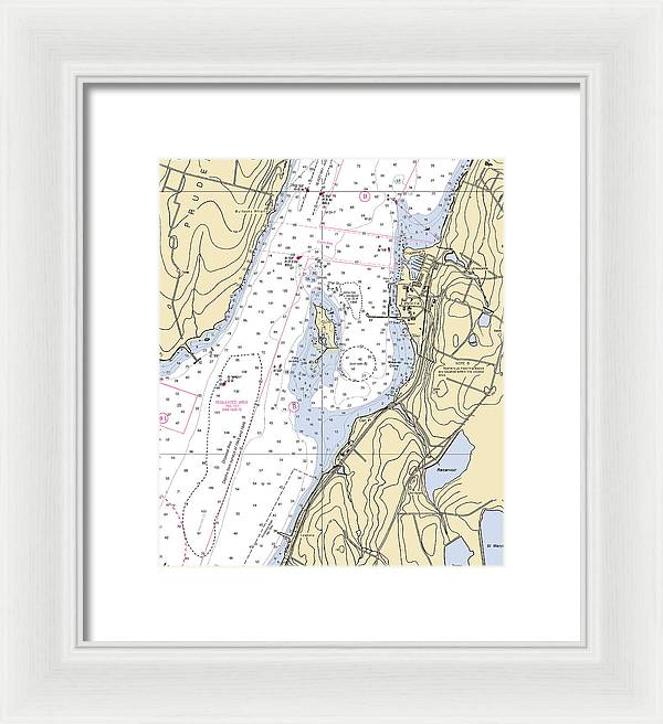 Melville-rhode Island Nautical Chart - Framed Print