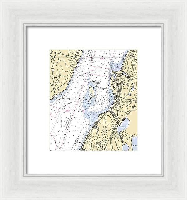 Melville-rhode Island Nautical Chart - Framed Print