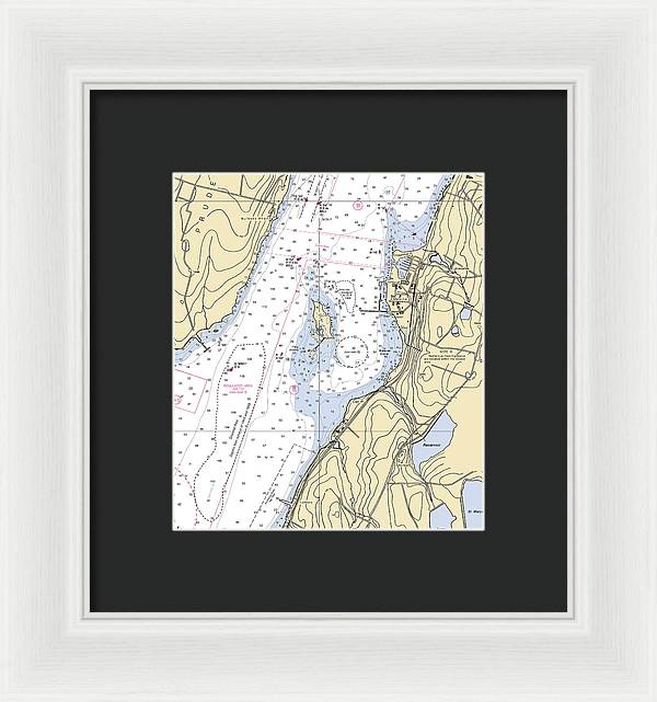 Melville-rhode Island Nautical Chart - Framed Print