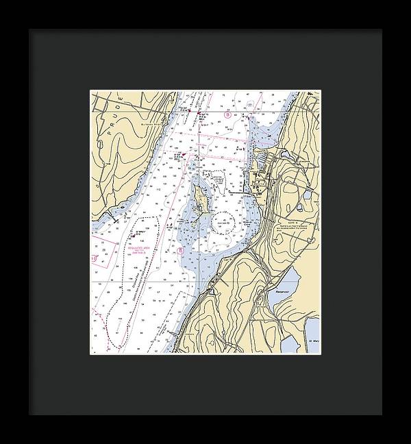 Melville-rhode Island Nautical Chart - Framed Print