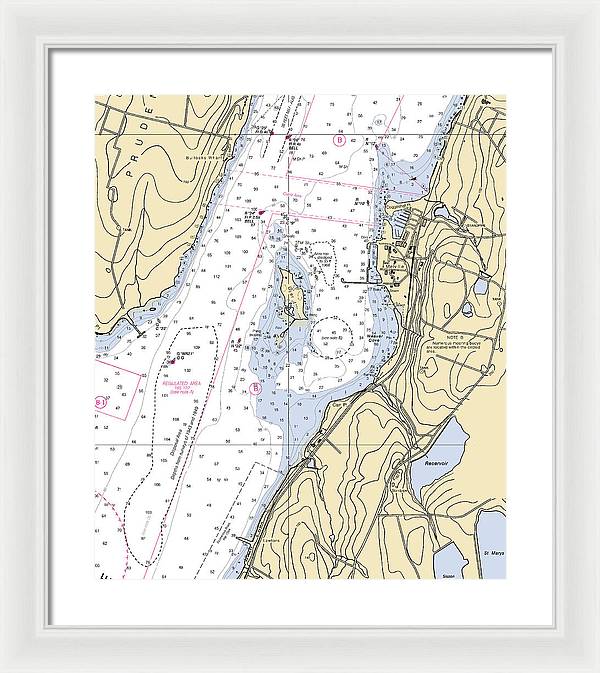 Melville-rhode Island Nautical Chart - Framed Print