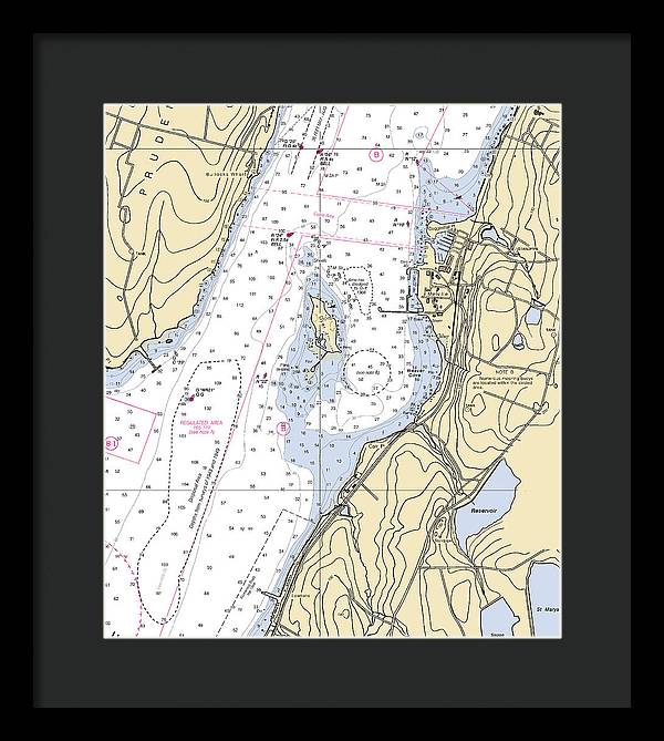 Melville-rhode Island Nautical Chart - Framed Print