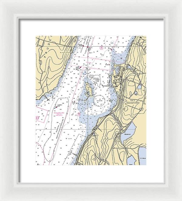 Melville-rhode Island Nautical Chart - Framed Print