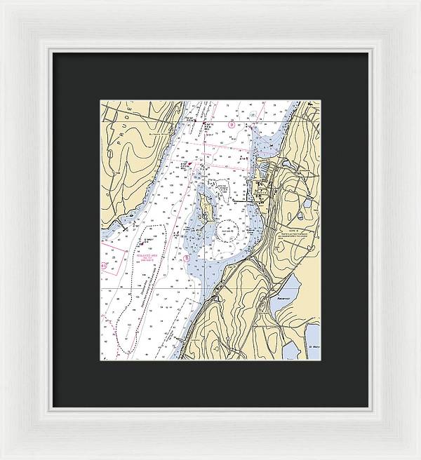 Melville-rhode Island Nautical Chart - Framed Print