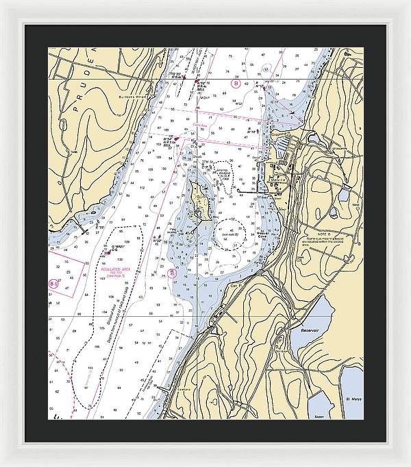 Melville-rhode Island Nautical Chart - Framed Print