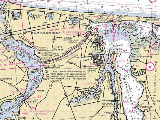 Metedeconk River New Jersey Nautical Chart Puzzle