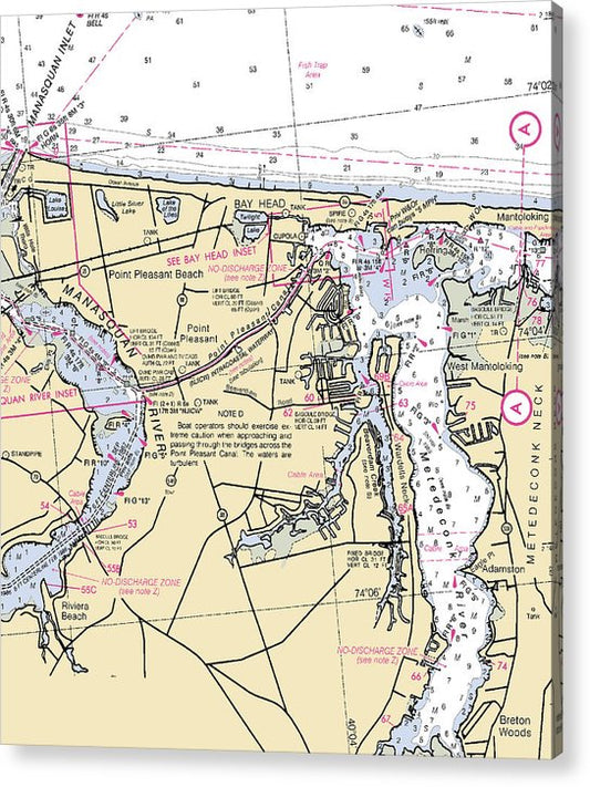 Metedeconk River-New Jersey Nautical Chart  Acrylic Print