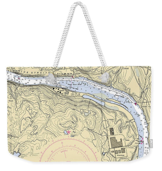 Middle Haddam-connecticut Nautical Chart - Weekender Tote Bag