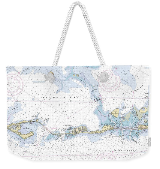 Middle-keys -florida Nautical Chart _v6 - Weekender Tote Bag