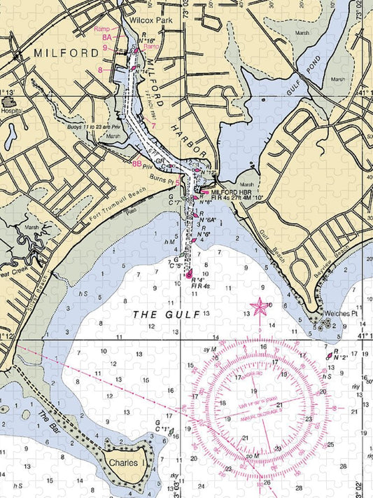 Milford Connecticut Nautical Chart Puzzle