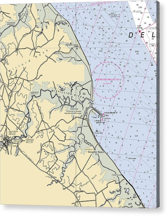 Mispillion River-Delaware Nautical Chart  Acrylic Print