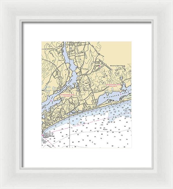 Misquamicut-rhode Island Nautical Chart - Framed Print