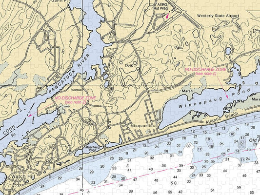 Misquamicut Rhode Island Nautical Chart Puzzle