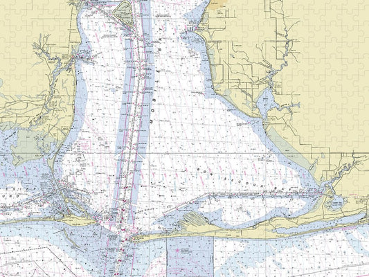 Mobile Alabama Lower Bay Nautical Chart Puzzle