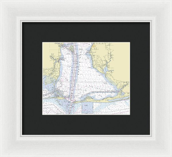 Mobile Alabama Lower Bay Nautical Chart - Framed Print