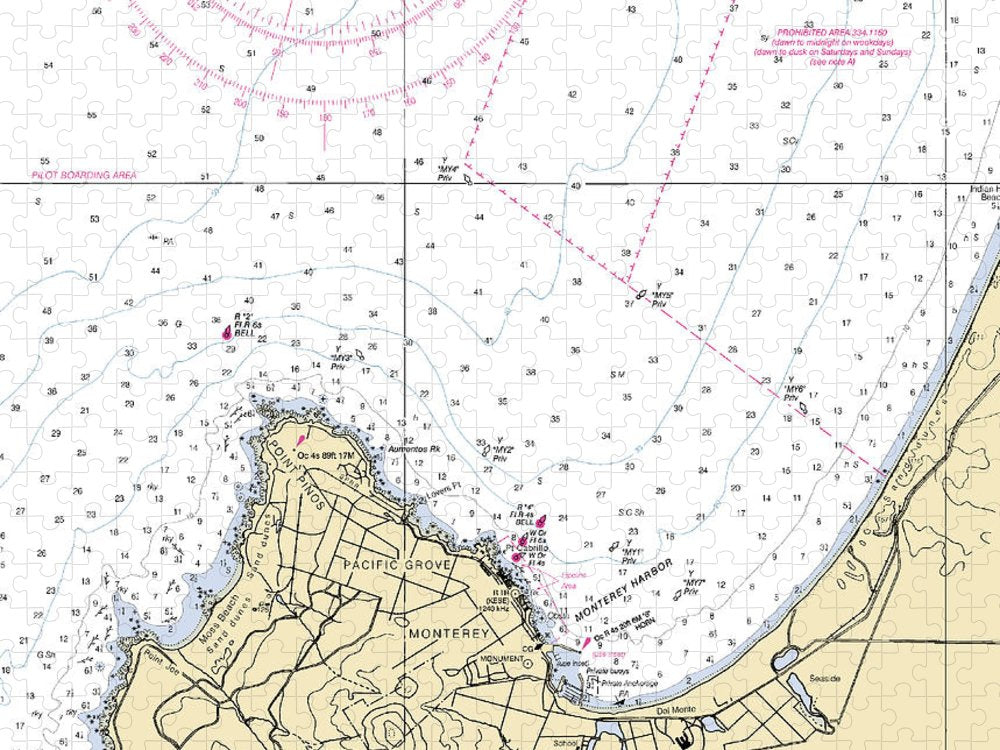 Monterey Harbor  California Nautical Chart _V2 Puzzle