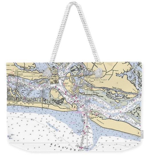 Morehead City-north Carolina Nautical Chart - Weekender Tote Bag