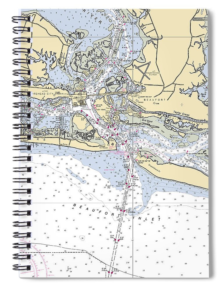 Morehead City North Carolina Nautical Chart Spiral Notebook