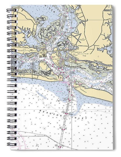 Morehead City North Carolina Nautical Chart Spiral Notebook