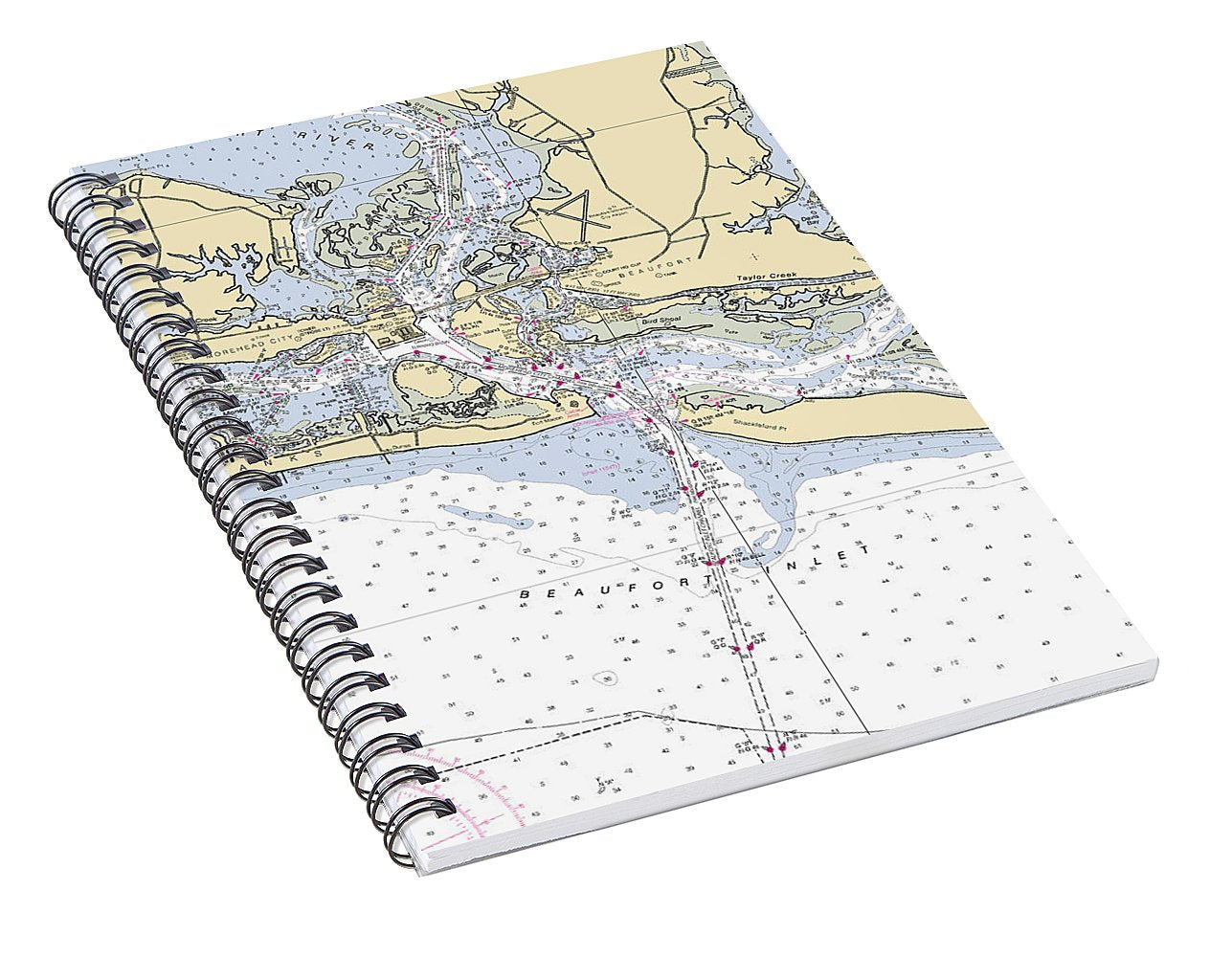 Morehead City-north Carolina Nautical Chart - Spiral Notebook