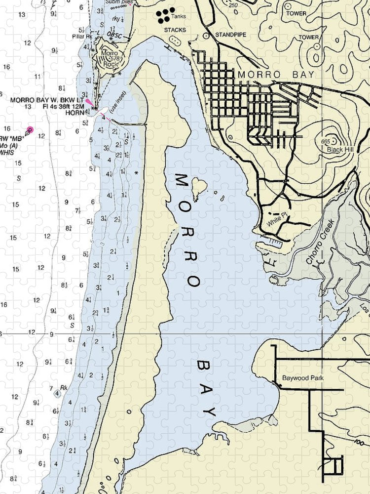 Morrow Bay California Nautical Chart Puzzle