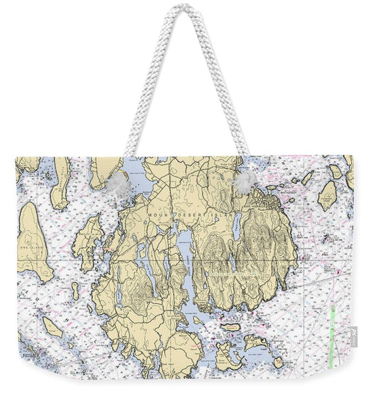 Mt Desert Island -maine Nautical Chart _v6 - Weekender Tote Bag