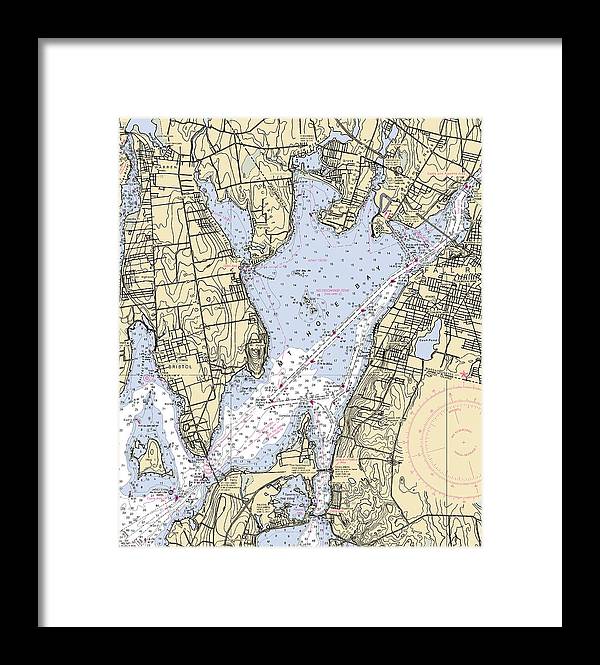 Mt Hope Bay-rhode Island Nautical Chart - Framed Print