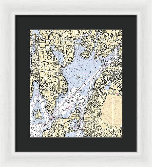 Mt Hope Bay-rhode Island Nautical Chart - Framed Print