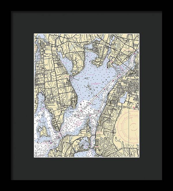 Mt Hope Bay-rhode Island Nautical Chart - Framed Print