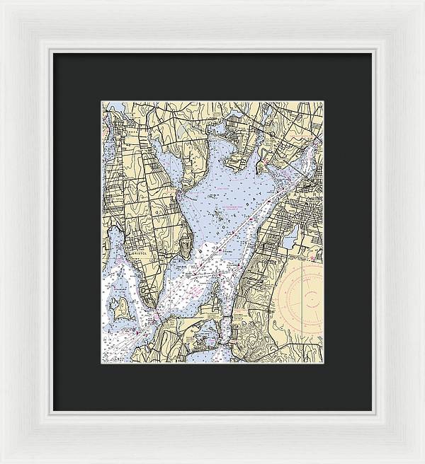 Mt Hope Bay-rhode Island Nautical Chart - Framed Print