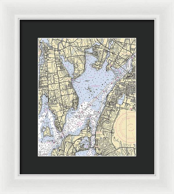 Mt Hope Bay-rhode Island Nautical Chart - Framed Print