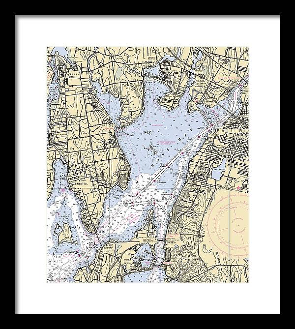 Mt Hope Bay-rhode Island Nautical Chart - Framed Print