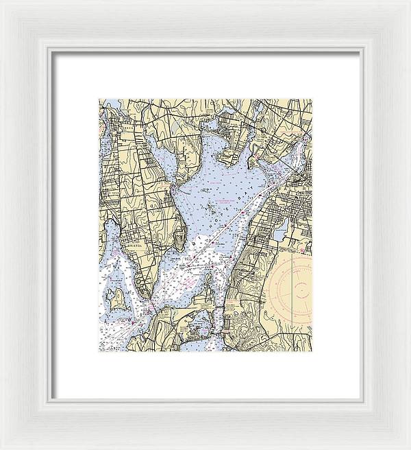 Mt Hope Bay-rhode Island Nautical Chart - Framed Print