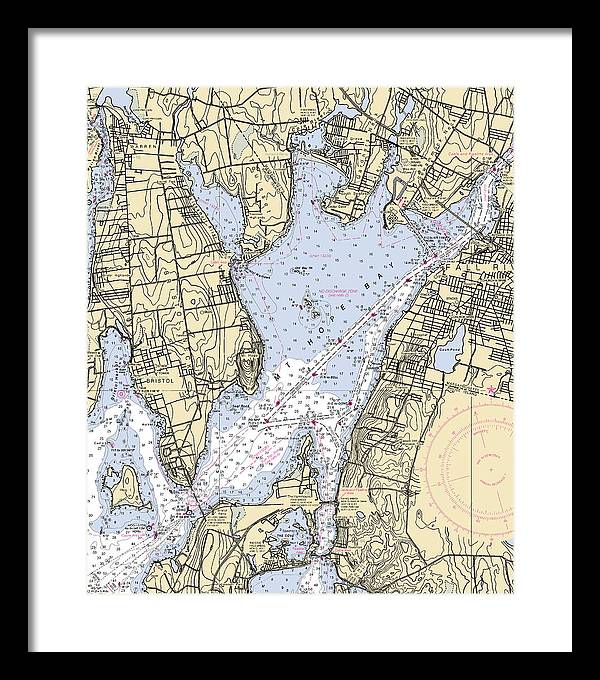 Mt Hope Bay-rhode Island Nautical Chart - Framed Print