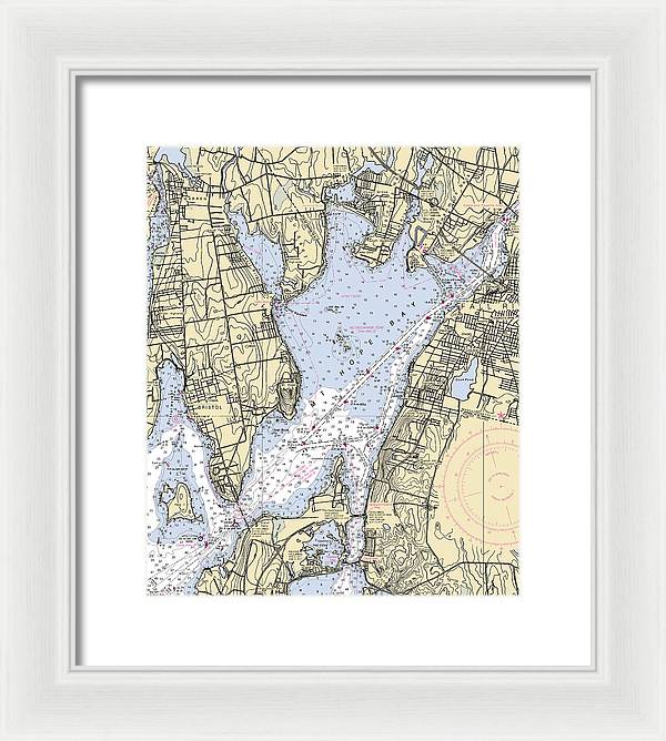 Mt Hope Bay-rhode Island Nautical Chart - Framed Print