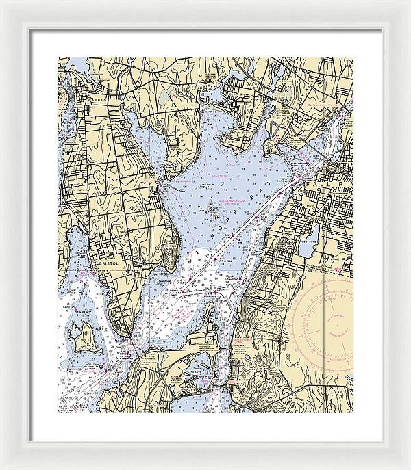 Mt Hope Bay-rhode Island Nautical Chart - Framed Print