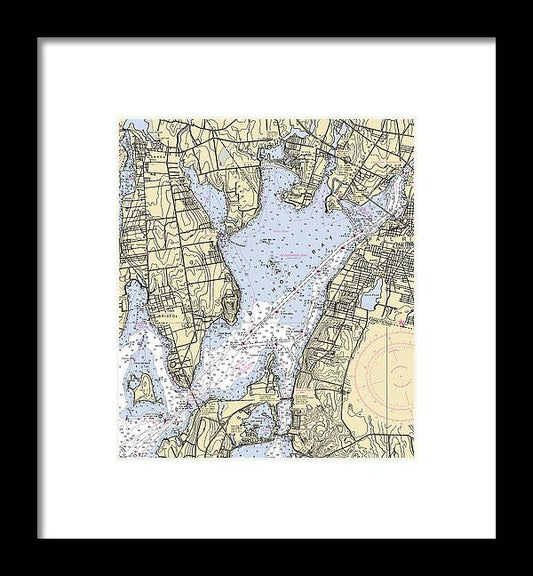 Mt Hope Bay-rhode Island Nautical Chart - Framed Print